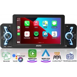 Radio 1DIN Universal FM CarPlay Android Auto Bluetooth USB A2DP