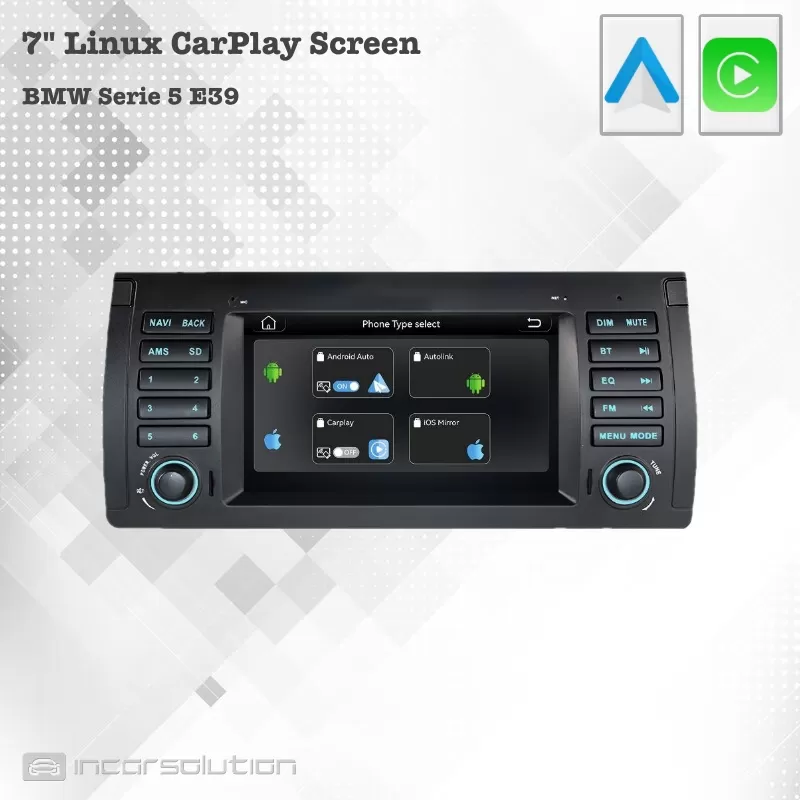Radio Linux BMW Serie 5 E39 CarPlay Android Auto